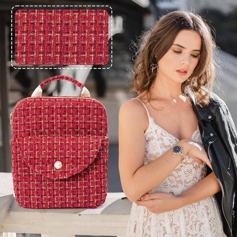 APLUFINE - Funda de libro de tweed con cierre, elegante