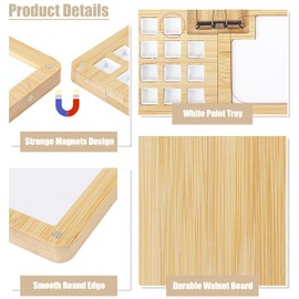 TKNOUS Mini Paint Palette Travel Portable Kit, Pocket Artist Watercolor Travel Set with Wooden Paint Box Book Brushes Binder Clips Drawstring Bag Art Oil Pot for Painters Artists Students