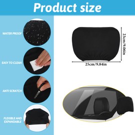 2 Pcs Car Seat Headrest Cover, Car Headrest Covers, Universal Headrest Covers for Cars & Trucks, Soft Car Seat Head Rest Cover Protector for Most Vehicle Models, Black