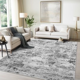Cochyean 8x10 Area Rugs - Washable Rug for Living Room, Ultra-Thin Abstract Rug, Indoor Non-Slip Rug for Bedroom, Stain Resistant Large Area Rug, Super Soft Low Pile Rugs