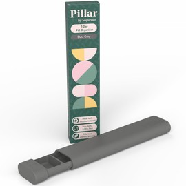 Pillar - 7 Day Pill Box Organiser | BPA-Free Wheat Straw Pill Organiser | Beautiful Tablet Organiser for Travel and Home (Slate Grey)