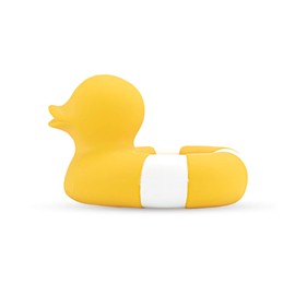 Oli & Carol - Naturgummi-Badespielzeug, Ente, Flo The Floatie, Gelb, 10 cm