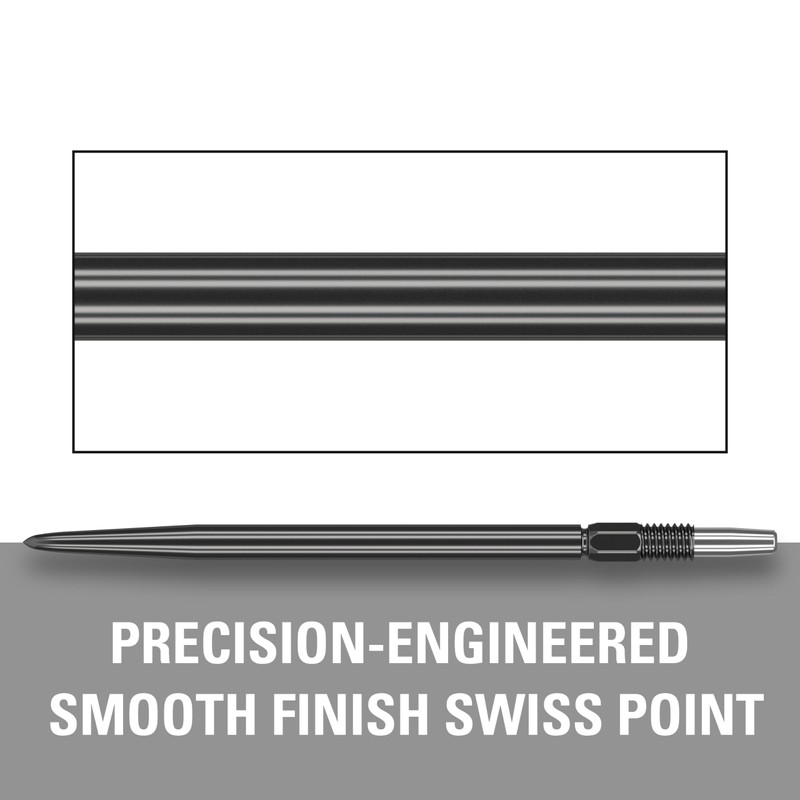 Target Darts Swiss Point Smooth Dart Tips, Black, 30 mm