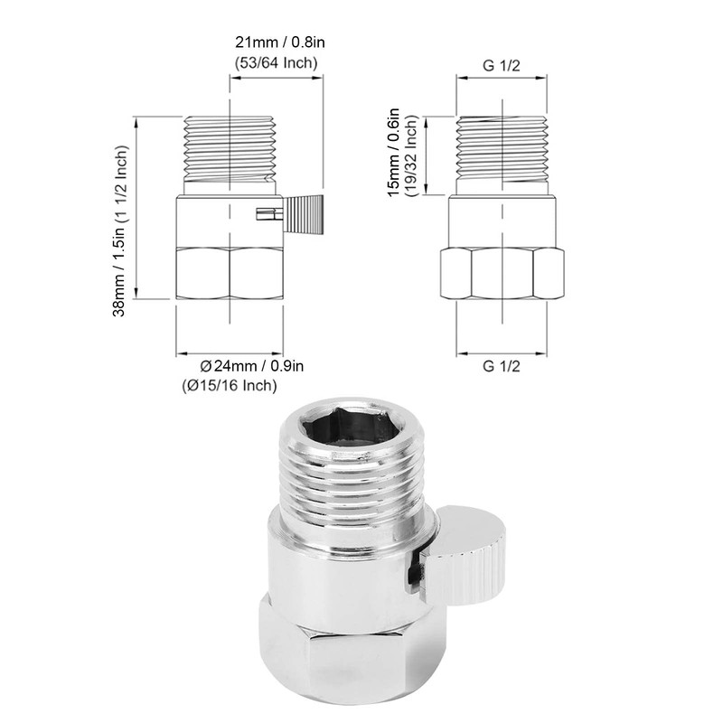 Shower Head Shut Off Valve, Brass Leakproof Shower Shut Off