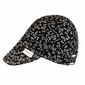 Comeaux Caps Stack'n Dimes Reversible Welding Cap, 6 Panel Cotton, Black and White Money Bag Print (US, Numeric, 7 1/4, Black)