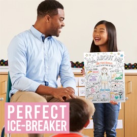 All About Me Posters for Elementary, Preschool & Kindergarten - 20 Pack, Fun Classroom Activity Sheets for Self-Expression, Star & Student of the Week Posters - Black and White Classroom Must Have