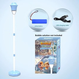 Bubble Maker Toy for Kids Automatic Bubble Blaster with Music & Lights Adjustable Height Perfect for Outdoor & PartyMassive Bubbles:_blue ld bubble machine
