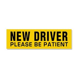 CafePress New Driver Be Patient! Car Magnet 10 X 3 Car Magnet 10" x 3", Bumper Magnet