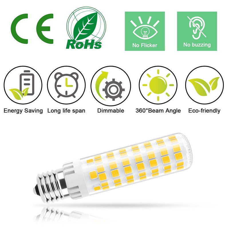 TAIYALOO E17 LED Bulb Dimmable, 10W Microwave Oven Bulb, Warm