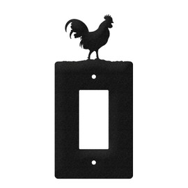 SWEN Products Rooster Wall Plate Cover (Single Rocker, Black)