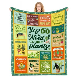 Gifts for Gardeners Woman, Plant Lover Gifts for Women, Gardening Gifts for Women, Plant Gifts Blanket, Plant Blanket for Plant Lover Mom Aunt Grandma on Mothers Day Christmas Thanksgiving 50x60 IN