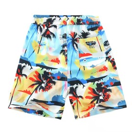 UWBACK Boys Swim Trunks Quick Dry Stretch Kids Swimwear Toddler Beach Board Shorts Coconut Tree Size 7T