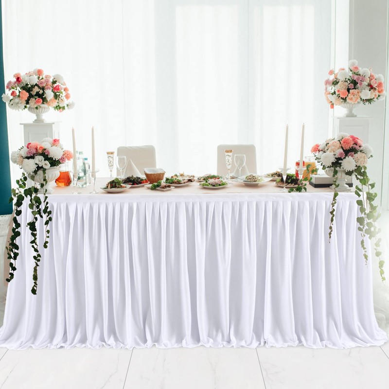 HBBMAGIC Polyester Table Skirt Table Skirts Party Decoration for Wedding,