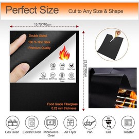 3 Pack Oven Liners for Bottom of Oven, 16x24 Inch Thick Heavy Duty Non Stick Teflon Oven Mats, BPA and PFOA Free Reusable Oven Liners for Bottom of Electric Oven