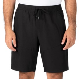 Gerry Men's 4-Way Stretch Elastic Waistband Lightweight Trail Short (Black, Medium)