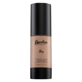 Carolina Cosmetics - Plant-Based Foundation in Clay Shade - Hydrating, Pore-Minimizing & Buildable Coverage - Vegan, Non-GMO, Gluten-Free, Paraben-Free - Sun Protection - 1Fl Oz