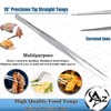 A2Z Scilab 10"Long Food Tongs BBQ Grill Serrated Tweezer Forceps