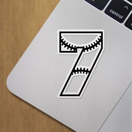 Decal Stickers of Baseball Numbers 7 Premium Indoor (No Waterproof) Vinyl Decal Stickers for Laptop Phone Accessory Helmet Car Window Mug Tuber Cup Door Wall Decoration ANDVER3d28930BL