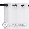 RYB HOME White Curtains Sheer - Linen Textured Farmhouse Semi