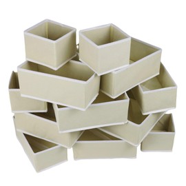 12 Pack Drawer Organizers for Clothing, Foldable Clothes Drawer Organizer for Underwear, Folded Clothes, Baby Clothing, Socks, Bra, Towels, Ties - Multi-pack Storage Box (Yellow)