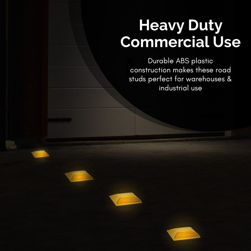 20 Pack Commercial Reflective Road Pavement and Driveway Marker (Yellow)