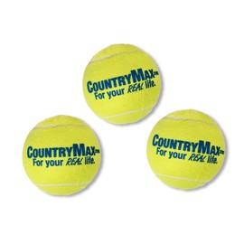 CountryMax Tennis Balls XL 4" for Large Breed Dogs, Agressive Chewers, Training and Playtime (3 Pack)