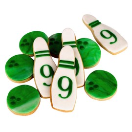 1 Dz. Bowling Cookies (6 Bags, each with 2 Cookies) Birthday Themed Party Favors or Gift!