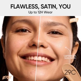 SKINTIFIC Cushion Base Maquillaje Ligero Cobertura Media, Ajuste Perfecto a la Piel con Acabado Satín Luminoso(29C Taupe Beige)