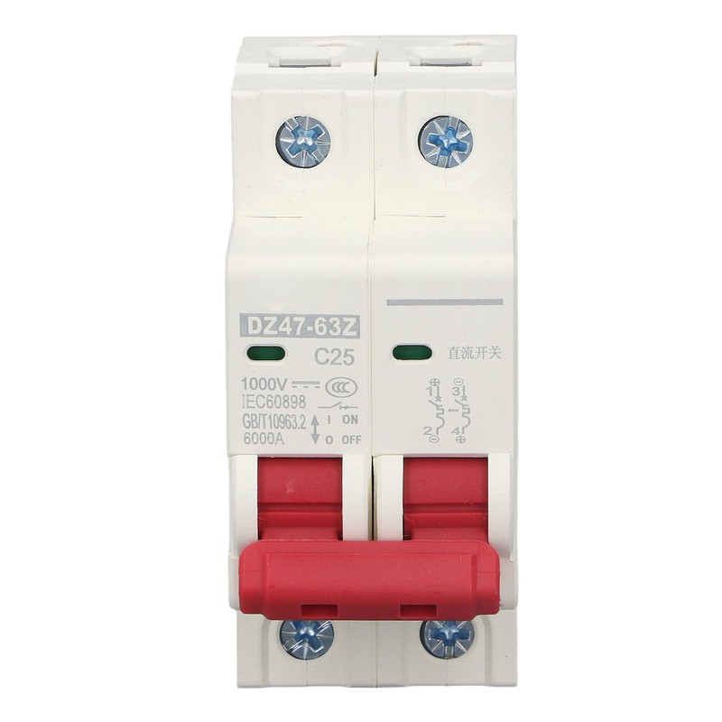 Circuit Breaker 2P DC 1000V MCB 25A DIN Rail Mount