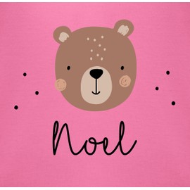 Geschenk mit Namen personalisiert by Shirtracer - Baby Bib - Cute Bear I Bears I Bear Motif I Bear, 2 Pink