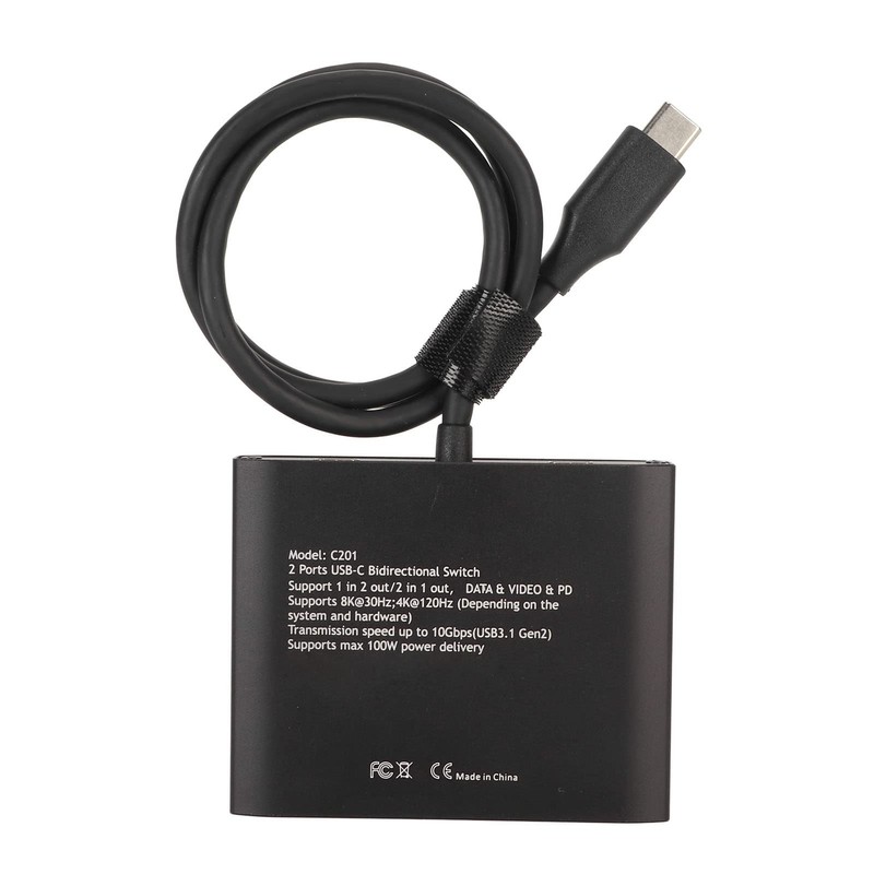 USB C Switch, Bi Directional USB C Switcher 2 in