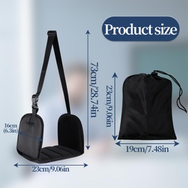 DGMI Airplane Footrest Foot Hammock, Portable Travel Foot Hammock, Height-Adjustable Footrest, Foot Rest Under Desk for Travel, Car, Train, Office, Long Flights