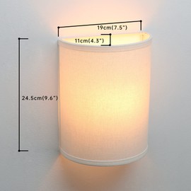 JIMUBEAM Wall Sconce Lighting White Fabric Decor, Industrial Vintage Night Light Wall Lamp Fixture with Cloth Lampshade for Bedroom Living Room Hallway Corridor