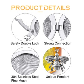 TeaSanavie Handmade Honey Bee Tea Infuser - Strainer for Loose Leaf Tea & Spices