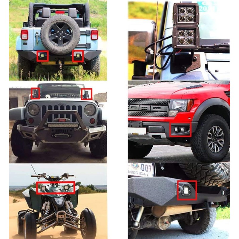 4 x 12 W LED Work Light Offroad Lamp Flood
