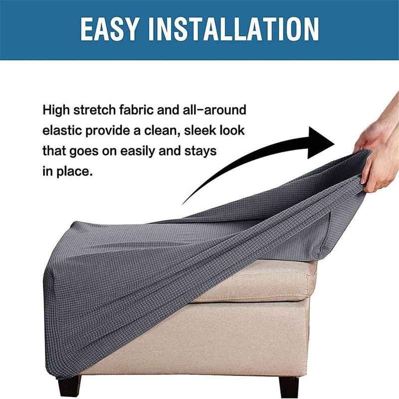 BXFUL Ottoman Protective Cover, Rectangular Stool Jacquard, Square Stool Cover,