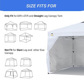 CROWN SHADES 10x15 Canopy Sidewalls (4pck) - Canopy Walls 10x15, Sidewalls for Canopy - Canopy Cover, Canopy Accessories, White