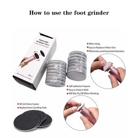 Yimart Sanding Bands,60 Pieces Replacement Sandpaper Discs for Electric Foot File Adjustable Speed Callus Remover Tool Sandpaper Pad Disks Replaceable for Men Women Dead Cracked Hard Skin (Mix Grit)