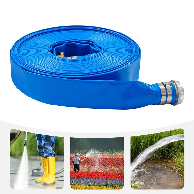 2in x 100ft Water Pump Drain Hose for Pool, Yard
