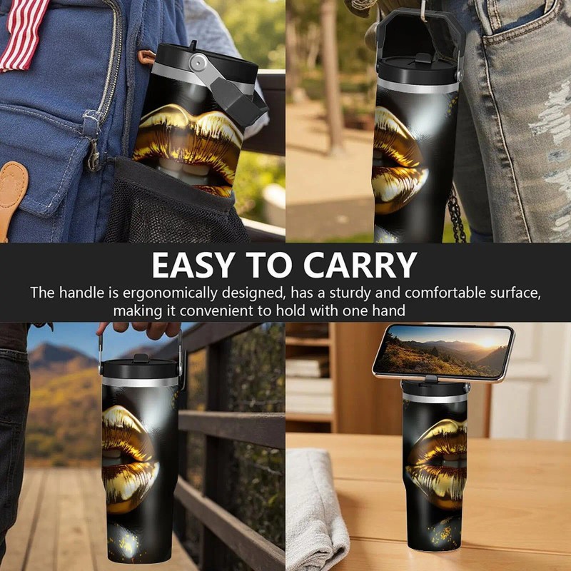 Innovative Features Custom 30oz Insulated Cup with Reusable Strawcapacity: 30