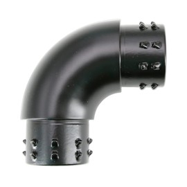 Top Hardware Stainless Steel 316 Railing Connector 90° Round Angle Flush Joiner Elbow for 2'' OD 16 Gauge Pipe Tubing, Matt Black Finish