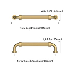 Asidrama 10 Pack 5 Inch(128mm) Champagne Bronze Kitchen Cabinet Handles, Cabinet Pulls Kitchen Cabinet Hardware for Cupboard Drawer Pulls