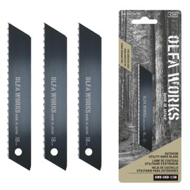 OLFA WORKS OWB-OKB-1/3B Outdoor Utility Knife Replacement Blade, Alloy Tool Steel Blades - Compatible Knife: OLFA WORKS OW-OUK-1 (3 Blades)
