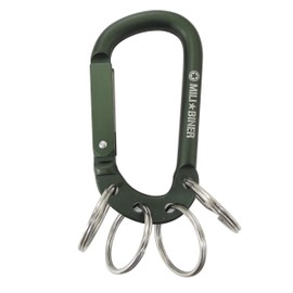 Adventure Club MCB-15 Military Carabiner, 4 Keyrings, Forest