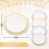 FYSUIMU 40 Pcs Pastel Gingham Oval Paper Plates Colorful Checkered