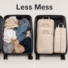 Compression Packing Cubes for Travel - 4-Piece Waterproof Luggage Organizer