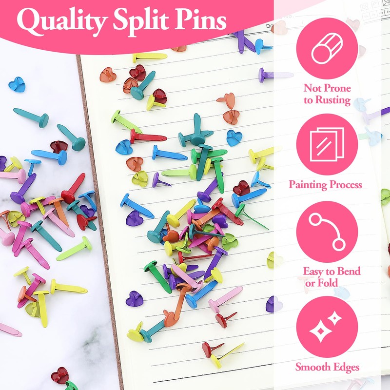 200 Pieces Colorful Pastel Clips with 100 Round and 100