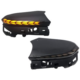 HIGH FLYING for Toyota Camry 2018-2024 Car LED Side Mirrors Sequential Dynamic Turn Signal Lights Indicator Set of a Pair Smoked Black Type A (Only Fit No Turn Signal Lights)