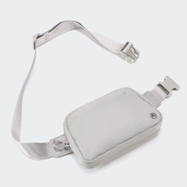 Pander Everywhere Belt Bag for Women, 5 Zipper Pockets Nylon Crossbody Fanny Pack Purse (Seal Grey)