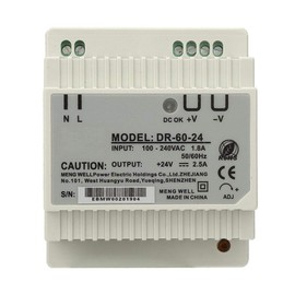 Fafeicy DR-60-24 DIN Rail Power Supply, with Single Output AC/DC Switching Power Supply, 60 W 24 V